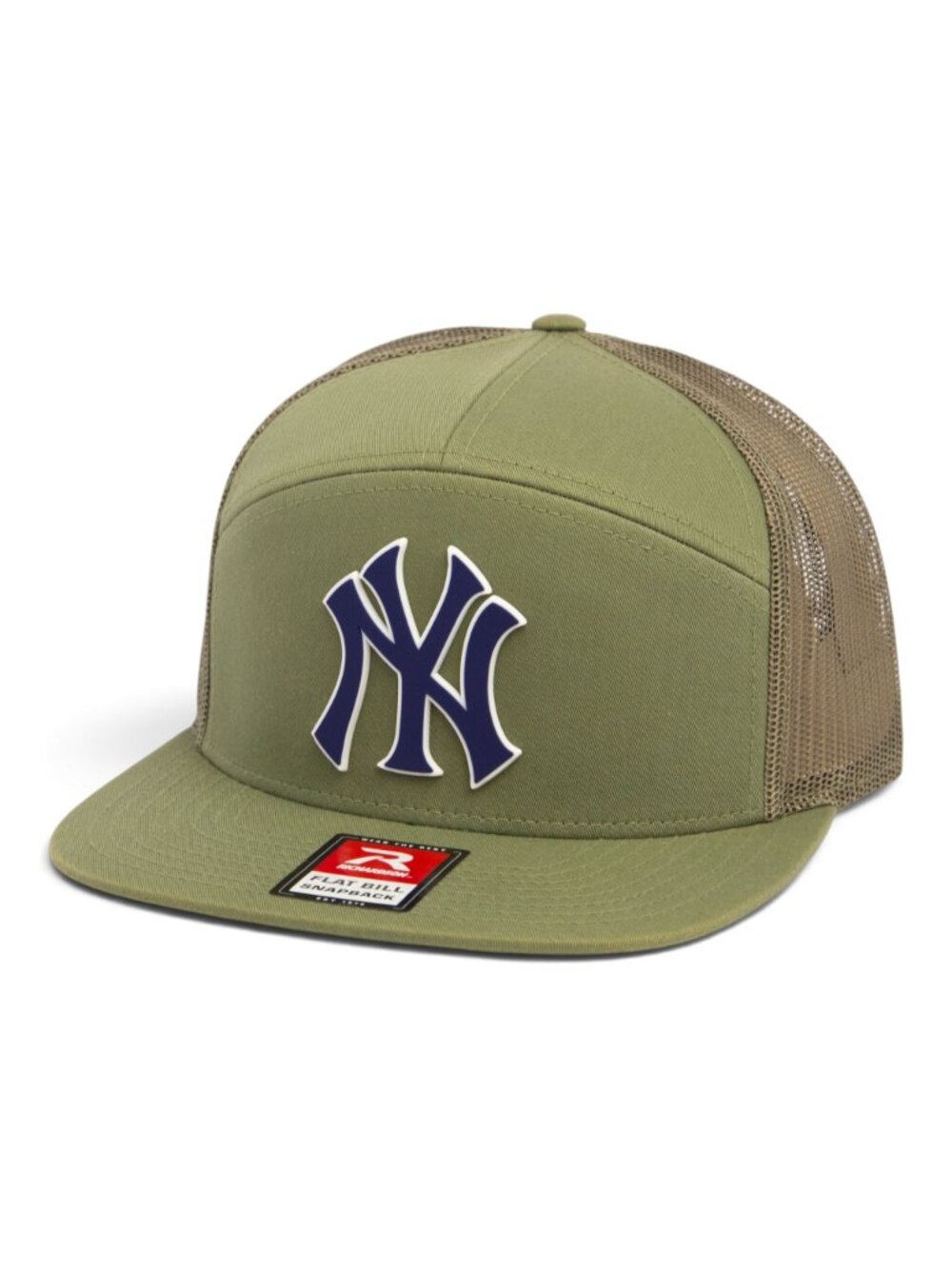 New York Yankees NY Navy 3D Snapback Seven-Panel Flat Bill Trucker Hat- Loden